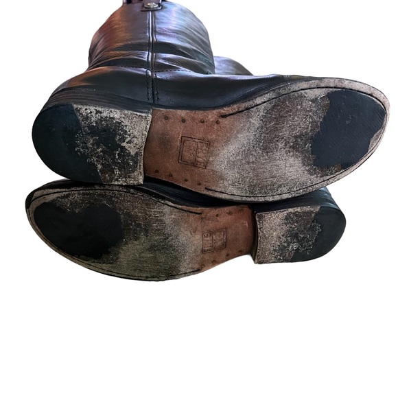 SALE Frye Melissa Button Leather Riding Boot Black Women Sz 6.5 - Picture 7 of 16